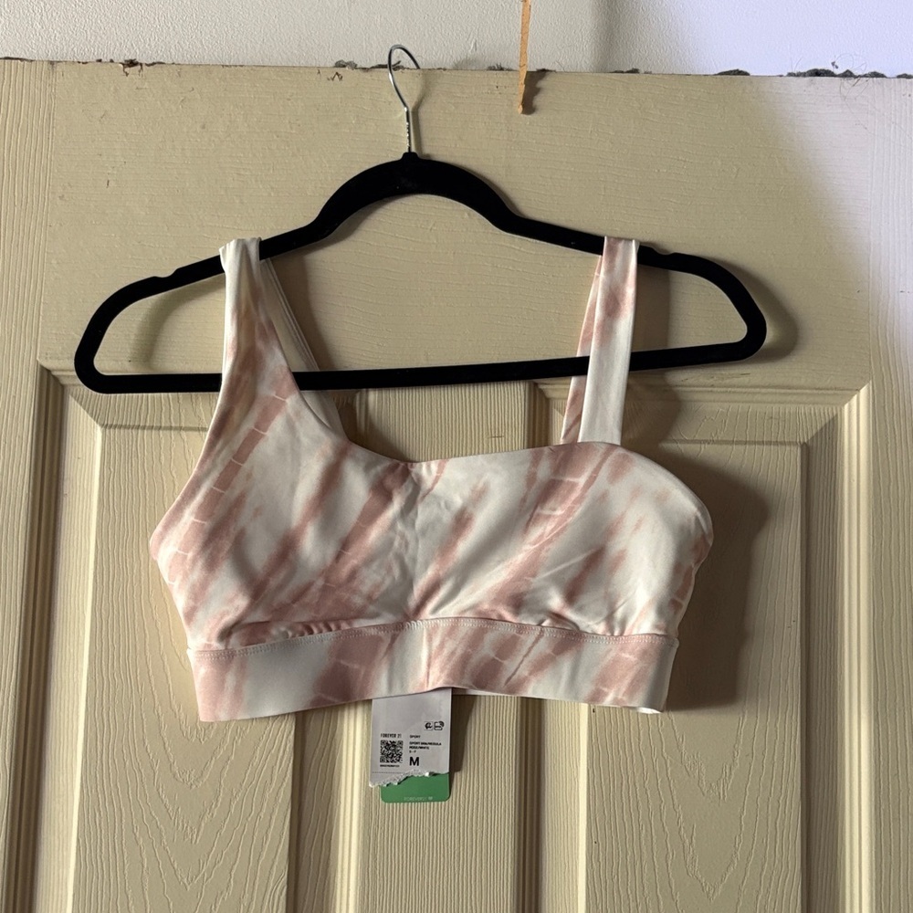Forever 21 Pink and Cream Sports Bra